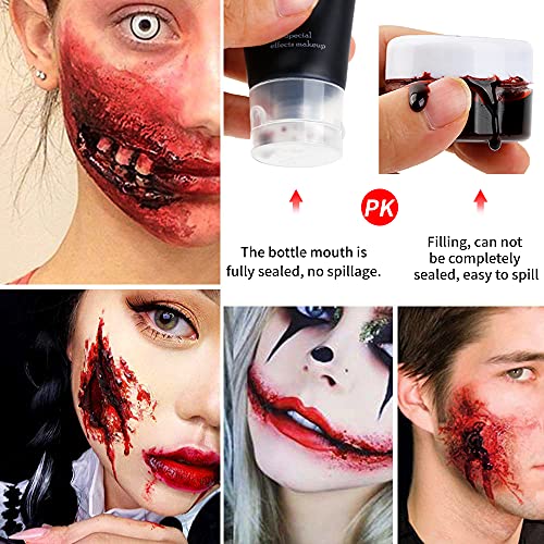 Special Effects Halloween Makeup Set,Afflano Nose & Scar Wax 60g+Coagulated Blood+Stipple Sponge*3+Wax Spatula+Skin Wax Extension Oil,Festival Stage Theatrical Wound Modeling Scar-For Adult/Kid-13 Kit