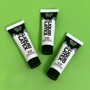 Fright Fest Liquid Latex 12ml sfx makeup great with fake blood stage blood scar wax, spirit gum and face paint to create amazing halloween makeup create zombie skin safe latex
