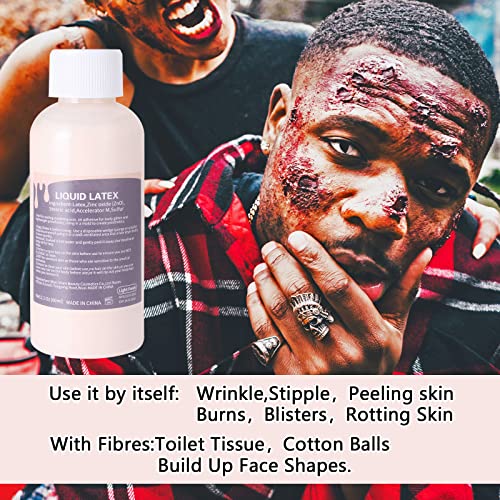 Mysense Liquid Latex SFX Makeup,Halloween Moster Zombie Special Effects Makeup For Scar Cut Wound Peeling Skin Wrinkes Stipples Burns Blisters,Light Flesh(Nude),60ml