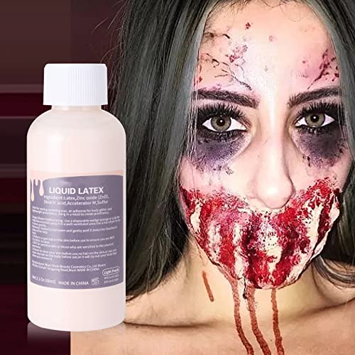 Mysense Liquid Latex SFX Makeup,Halloween Moster Zombie Special Effects Makeup For Scar Cut Wound Peeling Skin Wrinkes Stipples Burns Blisters,Light Flesh(Nude),60ml