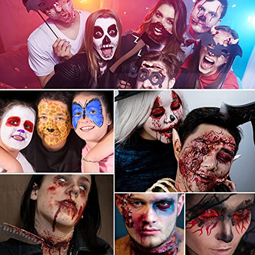 AFFLANO Special Effects Stage Halloween Makeup Set,All-in-1 SFX Makeup Kit-Face Body Painting+Fake Scar Wax+Coagulated Blood+Sponge+Spatula+Extension Oil,Zombie Festival Theatrical Wound Modeling Scar
