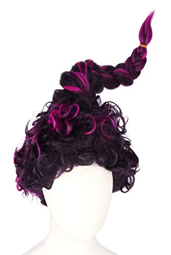 Topcosplay Women's Wig Halloween Costume Cosplay Purple Wigs with Braid (Purple With Necklace and Earrings)