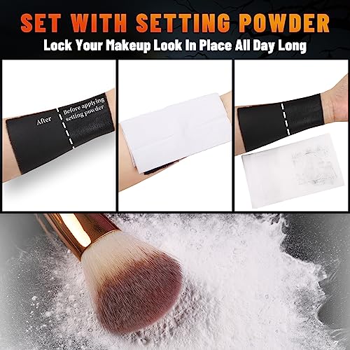 BOBISUKA Halloween Cosplay SFX Makeup Black + White Face Body Paint Special Effects Makeup Kit Dress Up Non Toxic Face Painting Kits for Adult Full Coverage Facepaint Fx Make Up