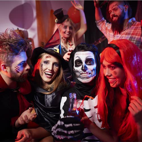 15 Sheets Halloween scar tattoos Stickers with Fake Scab Blood,zombie tattoo,halloween scar makeup,halloween face stickers, Halloween costume for women Makeup Props