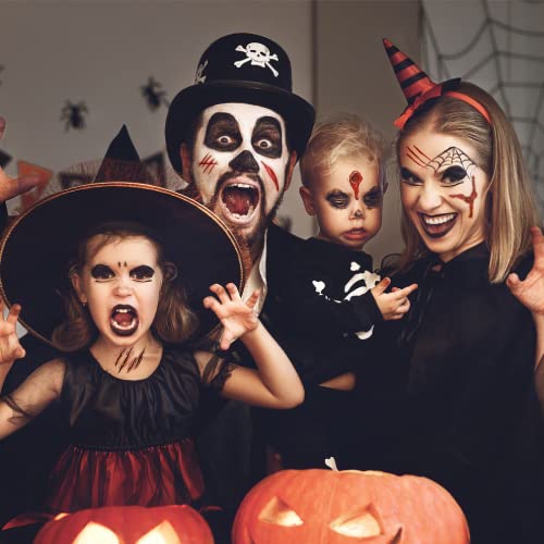 15 Sheets Halloween scar tattoos Stickers with Fake Scab Blood,zombie tattoo,halloween scar makeup,halloween face stickers, Halloween costume for women Makeup Props