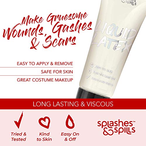 Horror SFX Kit for Halloween makeup– Full set of 6 includes Liquid Latex, Fake Blood, Glow in the Dark Face & Body Paint, plus White, Black and Red Face & Body Paint