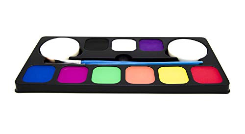 Lopez Products Face Paint Palette 9 Colours + 24 Stencils Set Water based Safe For Kids Face painting Washable Face & Body for Birthday parties Carnival Halloween Holiday Makeup Set Non-toxic