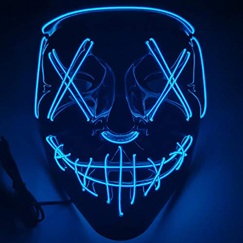Led Face Mask - Perfect For Halloween (Blue)
