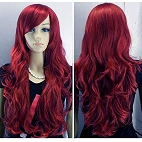 BERON 30" Sexy Long Lady Fashion Loose Full Wig New Fancy Dress Wine Red