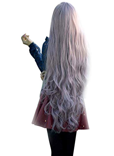 40 Inches 100cm Long Curly Wigs For Women Heat Resistant Synthetic Big Wavy Wig With Bangs Cosplay Halloween Costume Wig