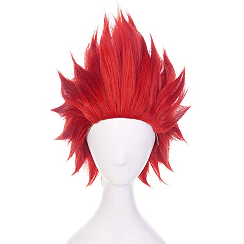Topcosplay Anime Cosplay Wig Synthetic Wigs with free cap Short Red Wig for Halloween Costume Party