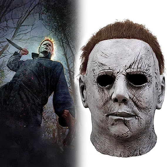 XUJAIOLQP Halloween Mask, Michael Myers Mask, Latex Horror Evil Mask for Adults, Scary Creepy Monster Mask for Halloween Party Decorations, Halloween Horror Decor, Party Cosplay Costume Props