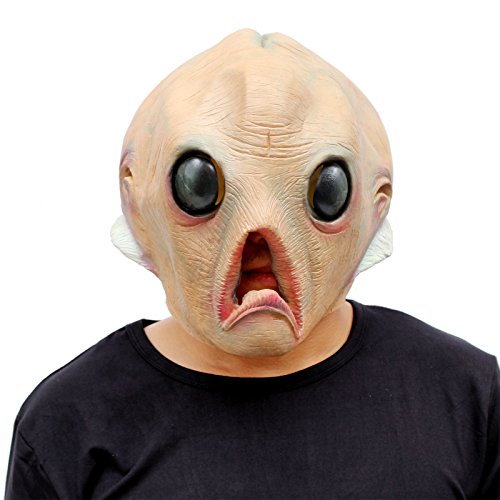 CreepyParty Alien Mask ET Dress Up Halloween Costume Party Latex Full Head Scary Horror Mask