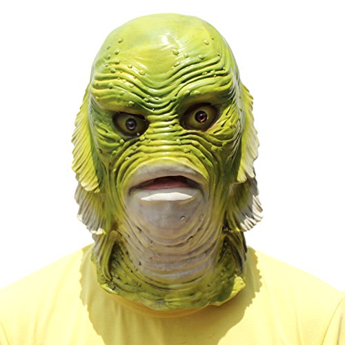 PartyCostume - Fish Mask - Halloween Animal Head Mask Creature from The Black Lagoon