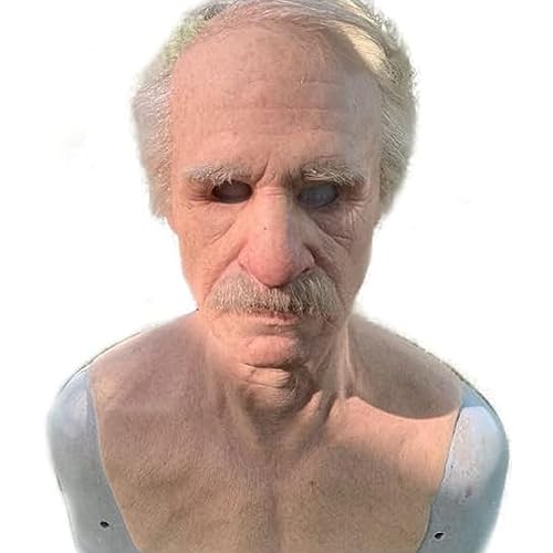 Halloween Latex Mask, Old Man Decor Realistic Masks Face Mask Latex Mask for Party Parade Cosplay Costume Props Adults (A)