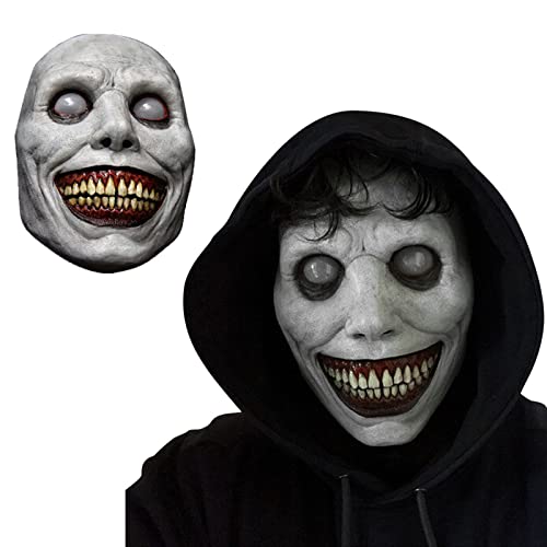 XUJAIOLQP Halloween Creepy Mask, Smiling Demons Mask Horrible Mask, Halloween Costumes for Women Men, Halloween Costume Party Props