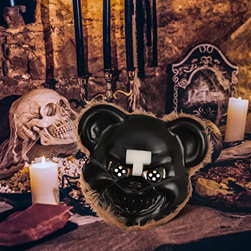 UNOLIGA Halloween Mask Scary Bear Mask, Horror Animal Face Masks for Adults Kids, Funny Mask for Halloween Carnival Party Costume Cosplay Masquerade, Bloody Furry Bear Mask