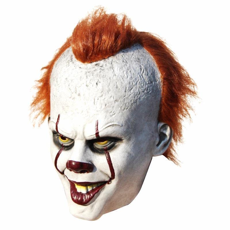 jokeshop Latex IT Clown Mask Deluxe Halloween Fancy Dress Pennywise Costume Scary Character