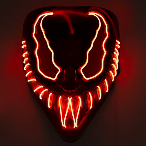 Coselena LED Halloween Masks with 3 Lighting Modes | Demon Face Masks | Halloween Costume Scary Mask | Neon Purge Mask Festival Accessories for Adults