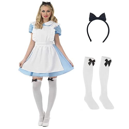 Fun Shack Alice Dress Blue Alice Costume Adult Book Character Fancy Dress World Book Day Costumes for Adults Women Medium