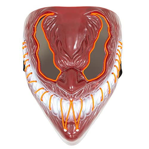 Coselena LED Halloween Masks with 3 Lighting Modes | Demon Face Masks | Halloween Costume Scary Mask | Neon Purge Mask Festival Accessories for Adults