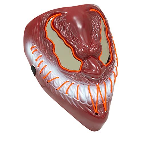 Coselena LED Halloween Masks with 3 Lighting Modes | Demon Face Masks | Halloween Costume Scary Mask | Neon Purge Mask Festival Accessories for Adults