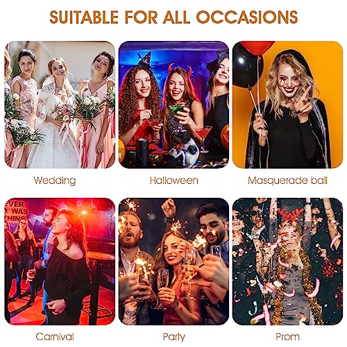 WLLHYF Masquerade Mask for Women Lace Mask for Couples Adults Masquerade Party Prom Ball Costume Party Photo Shoot Halloween Carnival Supplies (Gold)