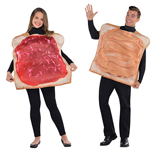 amscan 844269-55 Peanut Butter and Jam Couple Costumes, Multicoloured, Adult Size