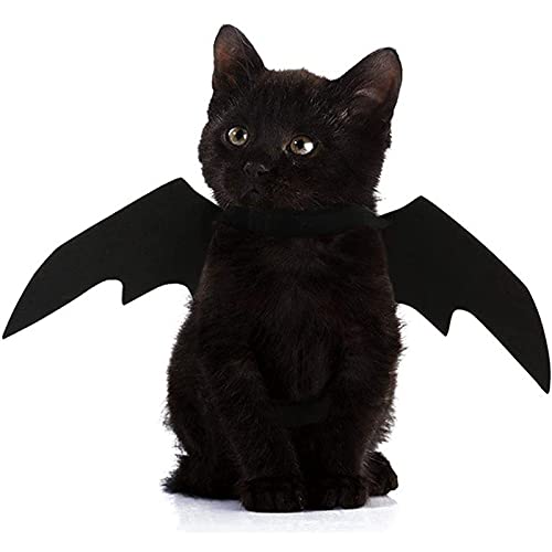 FINGOOO Halloween Pet Dog Cat Costume Vampire Wings Fancy Dress Bat Wings for Cats Dogs Neck Circumference from 25-35cm and Bust from 45-65cm
