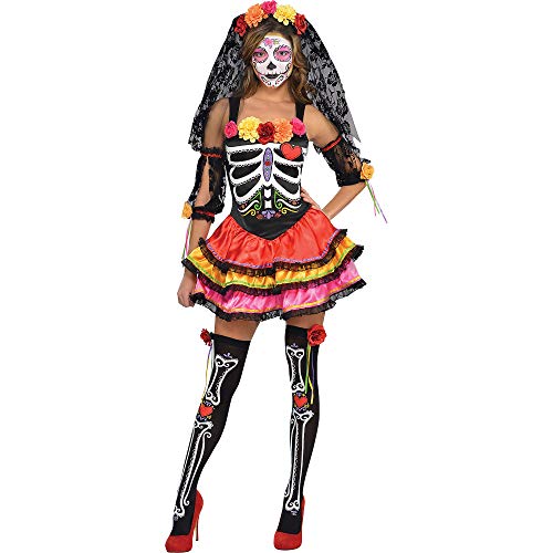 Amscan 844569-55 - Adults Halloween Day of the Dead Senorita Ladies Fancy Dress Costume Size: 8-10