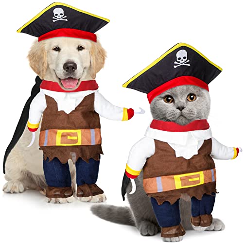 Pet Dog Costume Pirate Cat Costumes Cat Clothes Suit Cat Outfit Funny Dog Fancy Dress Costumes Cat Clothing Dressing up Party Apparel for Pet Supplies Halloween Christmas Cosplay Prop Birthday, Medium