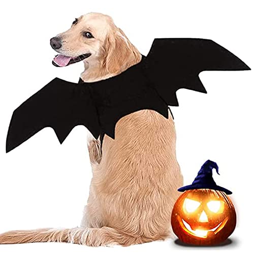LIBRNTY Bat costume dog,Dog bat wings,Pets Bat Wings,dog halloween costumes,Halloween Bat Dog Costume/Dog Fancy Dress Costume/Pet halloween costumes for Medium Large Dogs Cosplay Decoration.