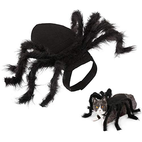 Lifreer Halloween Spider Pet Costumes, Dog Spider Costume, Dog Outfits Plush Spider Cosplay for Cat and Dog Halloween Party Cosplay Costume, Small Size