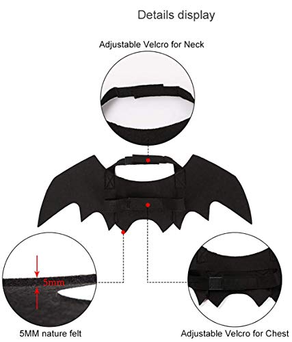 Halloween Pets Costume Dcecorations for Puppy Cat Dogs Hats Bat Wings (Small Bat Wings(suit for cats,small dogs))