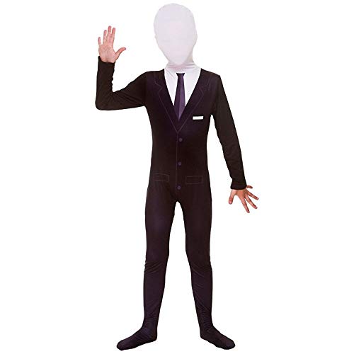 Kids Unisex Slenderman Skinz (8-10 years) Halloween Fancy Dress Costume, _, 8-10 Years