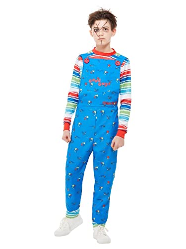 Smiffys 82005M Officially Licensed Chucky Costume, Boys, Blue, M-Age 7-9 Years