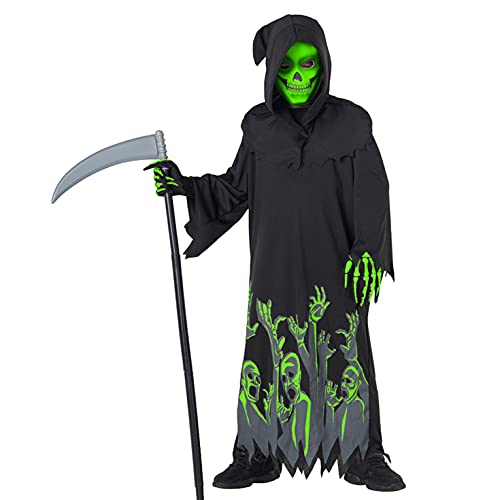 Morph Glow In The Dark Childs Grim Reaper Costume Kids Scream Scary Halloween Costumes For Boys Kids Grim Reaper Costume - Halloween Costumes Grim Reaper Kids - Size L