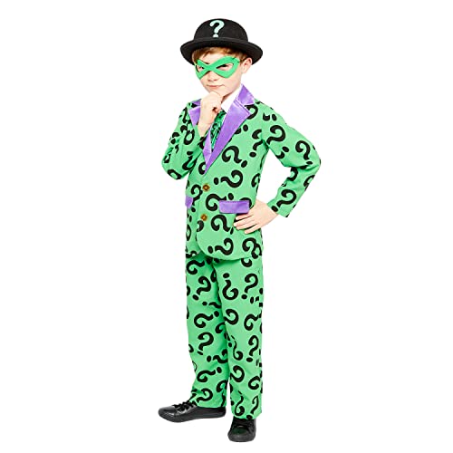 Amscan 9907658 Child Boys Official Warner Bros DC Comics Licensed The Riddler Fancy Dress Costume (6-8 years)
