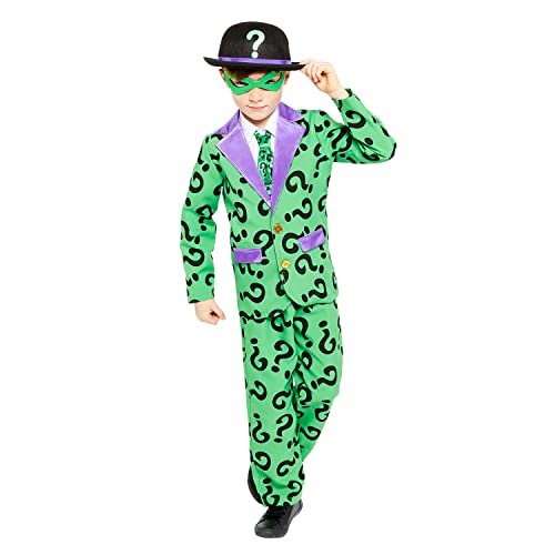 Amscan 9907658 Child Boys Official Warner Bros DC Comics Licensed The Riddler Fancy Dress Costume (6-8 years)