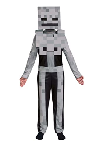DISGUISE Official Minecraft Skeleton Costume Kids with Mask, Minecraft Costume Kids Boys Children Fancy Dress Up Outfit Halloween World Book Day Week Birthday M