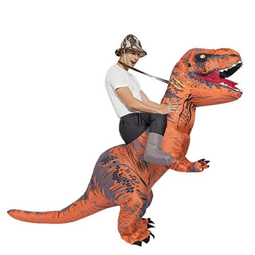 Inflatable Dinosaur Costume for Adult Blow up Ride-on T-rex Costume Funny Halloween Party Costume Dinosaur Party Fancy Dress up