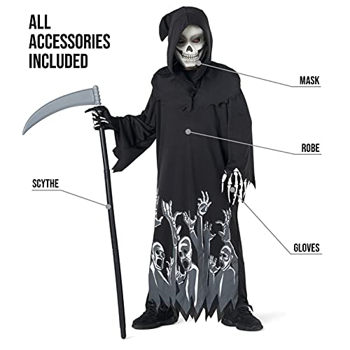 Morph Glow In The Dark Childs Grim Reaper Costume Kids Scream Scary Halloween Costumes For Boys Kids Grim Reaper Costume - Halloween Costumes Grim Reaper Kids - Size L