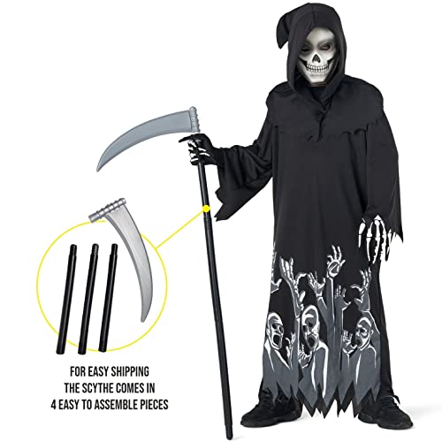 Morph Glow In The Dark Childs Grim Reaper Costume Kids Scream Scary Halloween Costumes For Boys Kids Grim Reaper Costume - Halloween Costumes Grim Reaper Kids - Size L