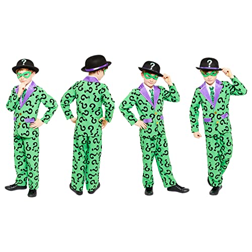 Amscan 9907658 Child Boys Official Warner Bros DC Comics Licensed The Riddler Fancy Dress Costume (6-8 years)