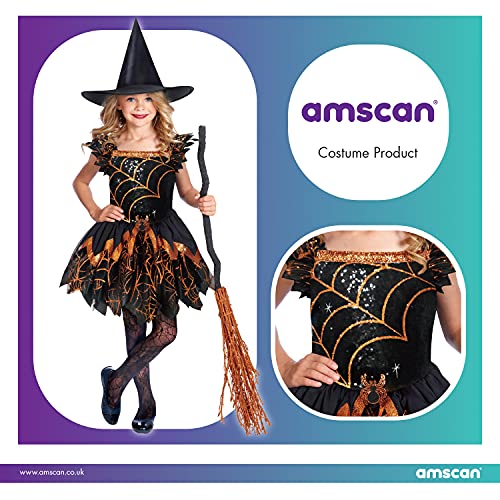 Amscan 9911968- Girls Spooky Spider Witch Halloween Costume 4-6 Yrs
