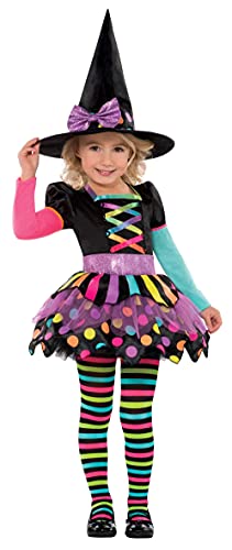Child Girls Miss Matched Witch Fancy Dress Halloween Costume (Age 3-4 Years)