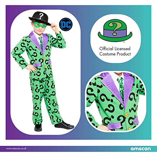 Amscan 9907658 Child Boys Official Warner Bros DC Comics Licensed The Riddler Fancy Dress Costume (6-8 years)