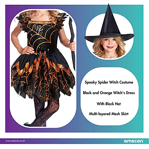 Amscan 9911968- Girls Spooky Spider Witch Halloween Costume 4-6 Yrs