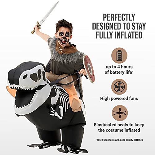 Morph Inflatable Dinosaur Skeleton Costume Kids, Ride On Costume Blow Up Trex Costume,Kids Dinosaur Ride On Halloween Costume