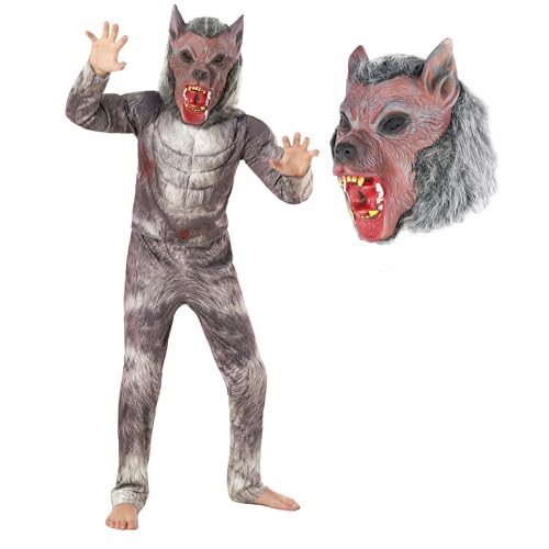 Morph Boys Wolf Halloween Costume Kids, Halloween Werewolf Costume Kids, Childs Werewolf Costume, Wolf Costume Kids, Large